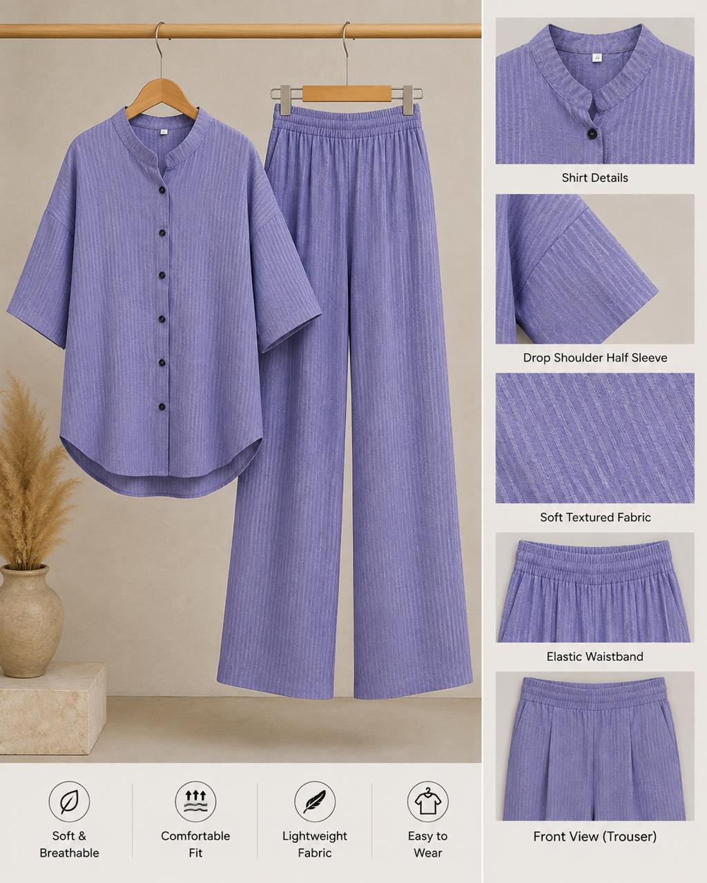 Women's Premium Relaxed Co-Ord Set – Lavender | Article 001