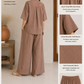Women's Premium Relaxed Co-Ord Set – Dusty Rose Brown  | Article 002
