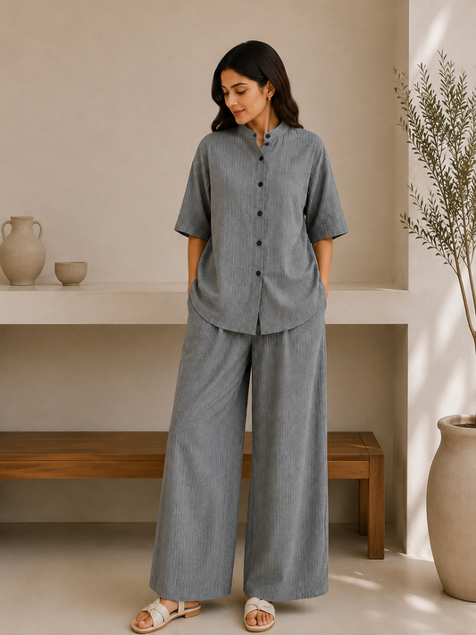 Women's Premium Relaxed Co-Ord Set – Grey | Article 003