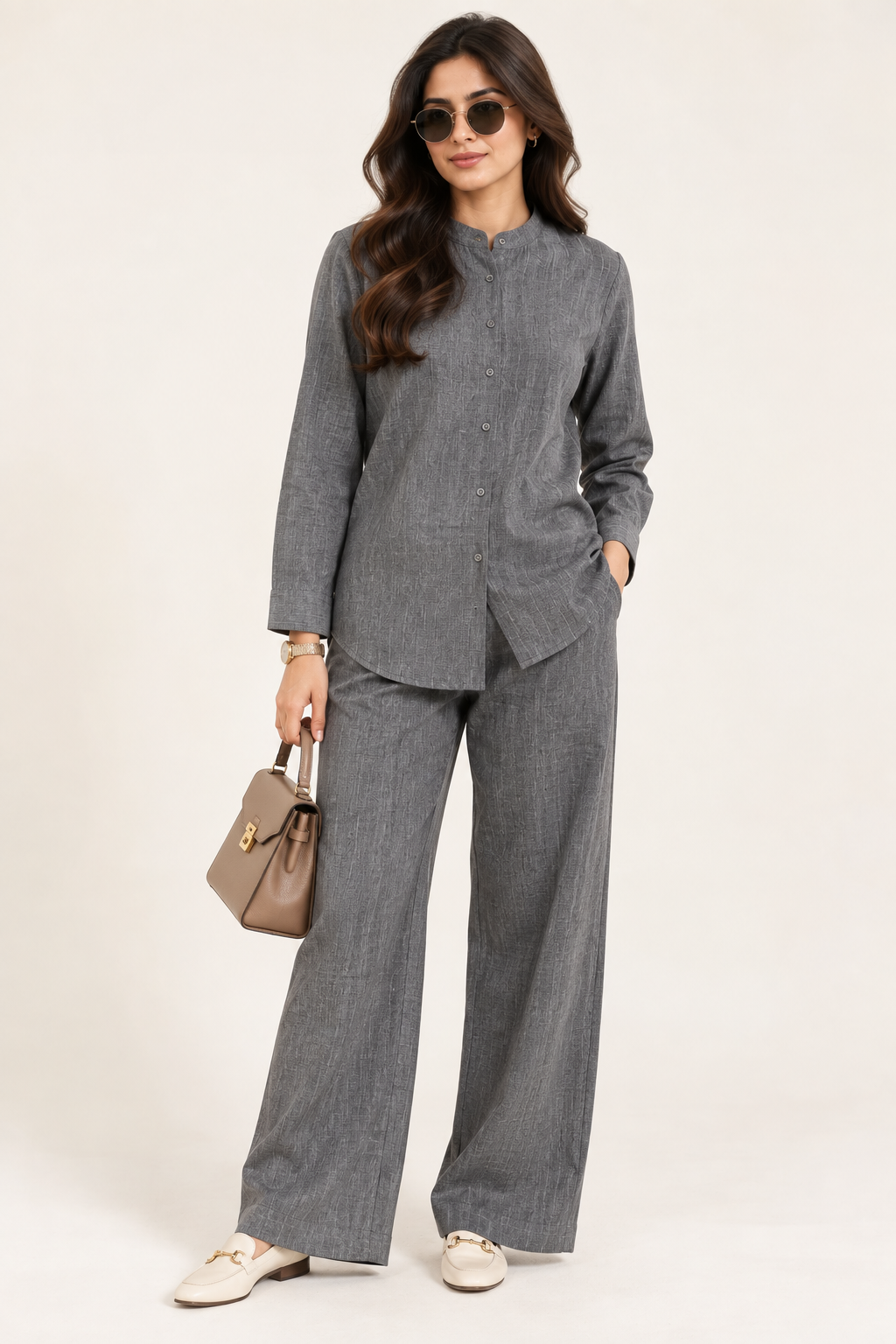 WOMEN'S PREMIUM RELAXED CO-ORD SET- GREY