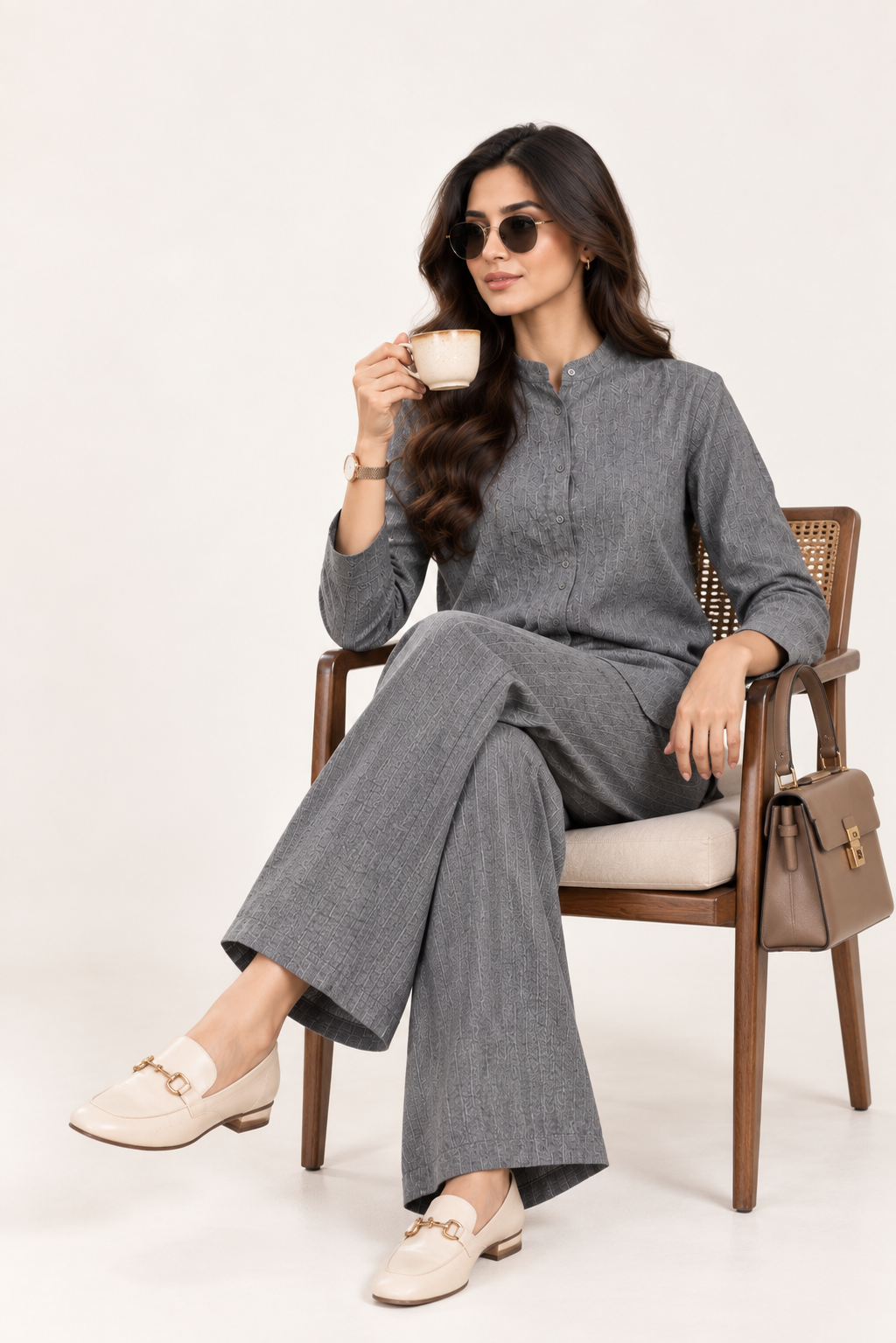 WOMEN'S PREMIUM RELAXED CO-ORD SET- GREY