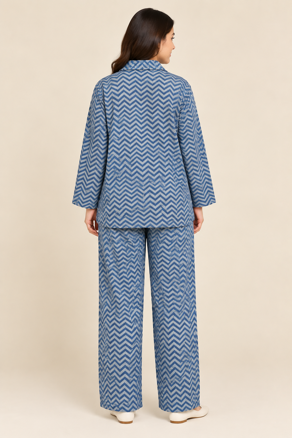 WOMEN'S PREMIUM TEXTURED CO-SET- LUXE BLUE CHEVRON