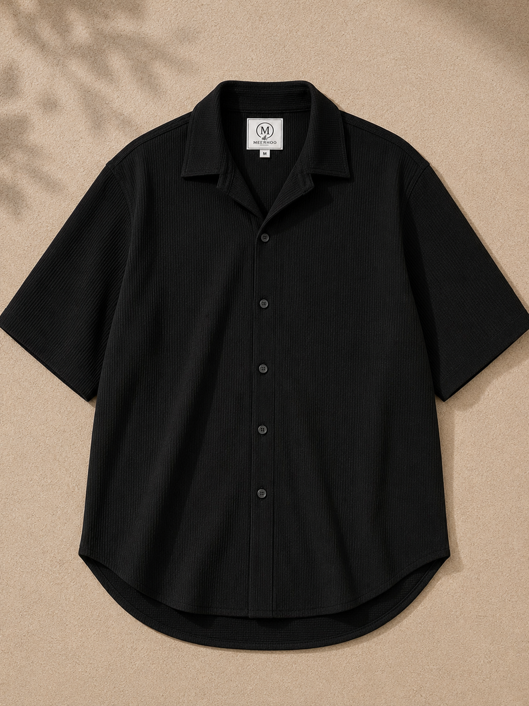 WOMEN'S PREMIUM WAFFLE TEXTURED CO-ORD SET -  JET BLACK